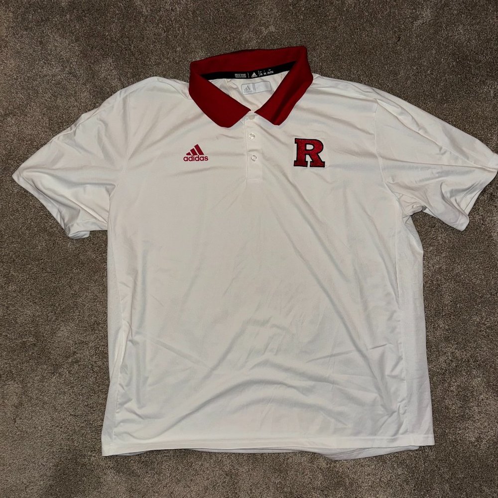 Adidas Rutgers White Polo XXL